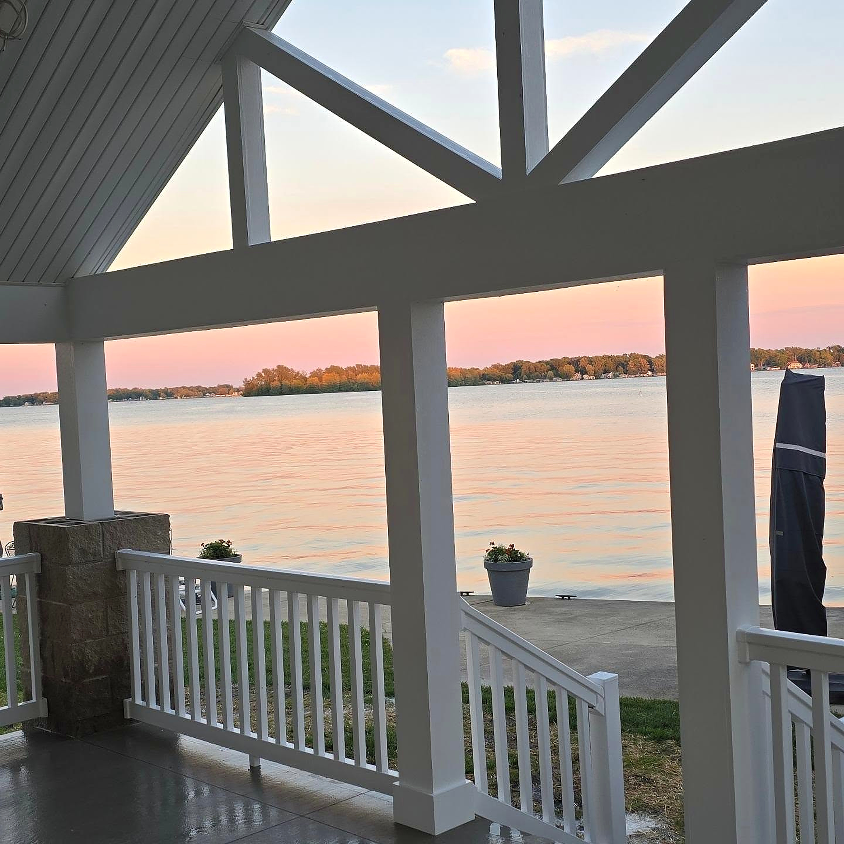 Lakeside porch framing and finish work by Advanced Carpentry Services